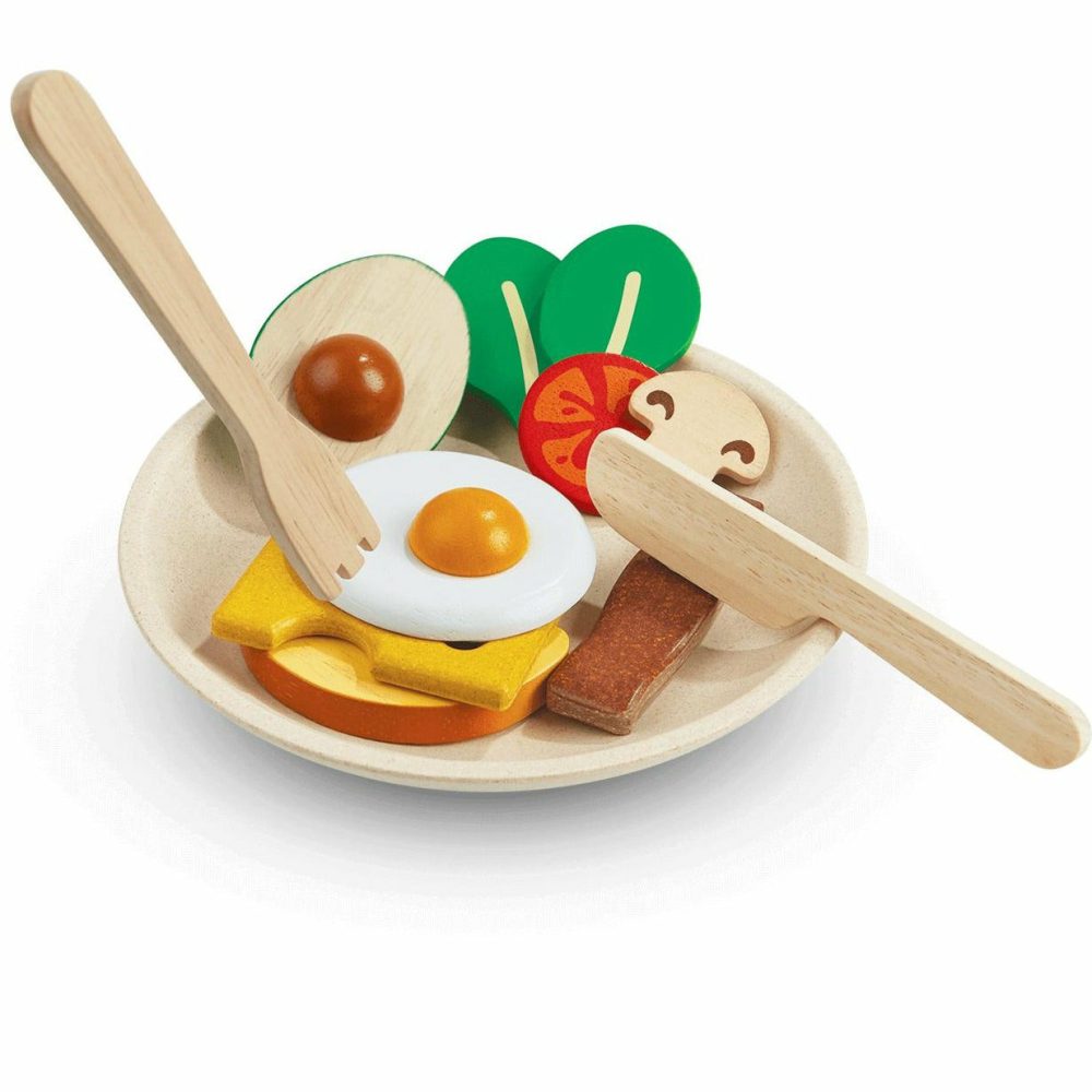 Breakfast Menu – Wooden Play Set By Plan Toys Kitchen + Play Food