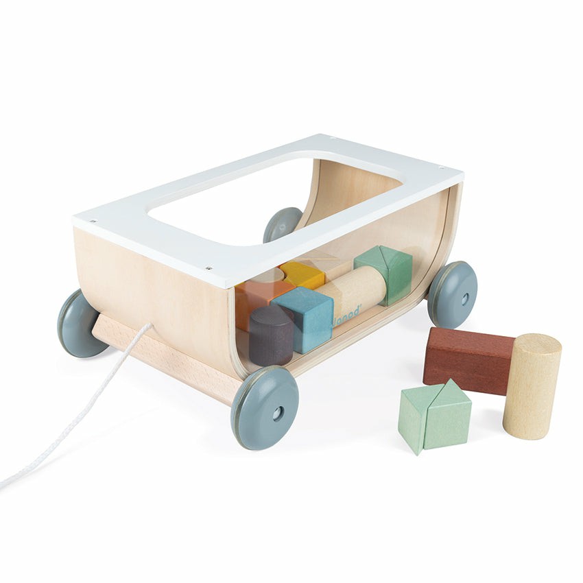 Cocoon Pull Along Cart With Blocks Blocks & Construction