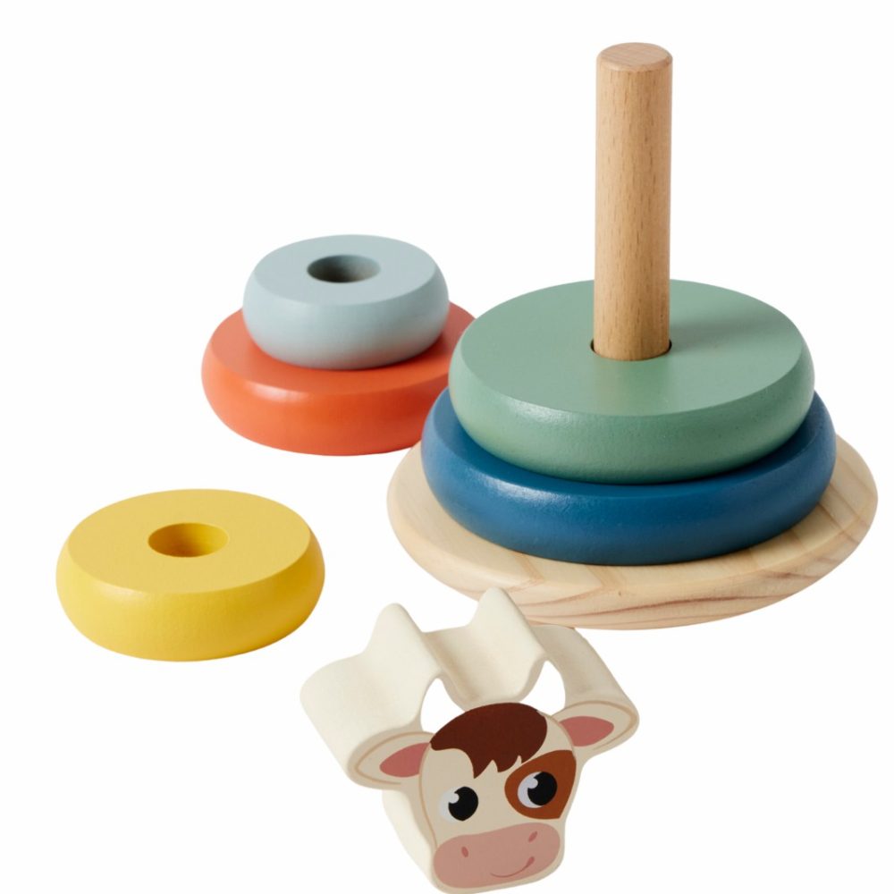 Cow Tower – Wooden Stacking Toy Baby & Toddler