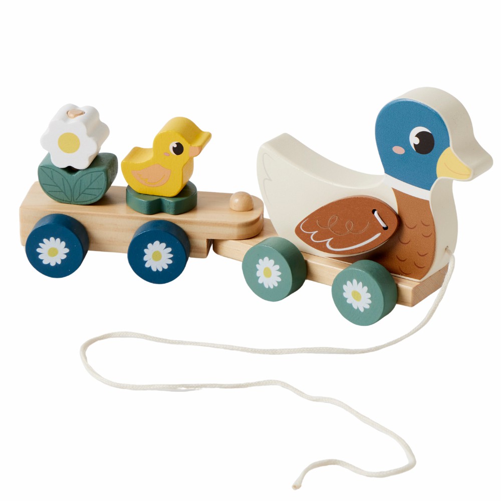 Duck Train Set – Wooden Pull Toy Developmental