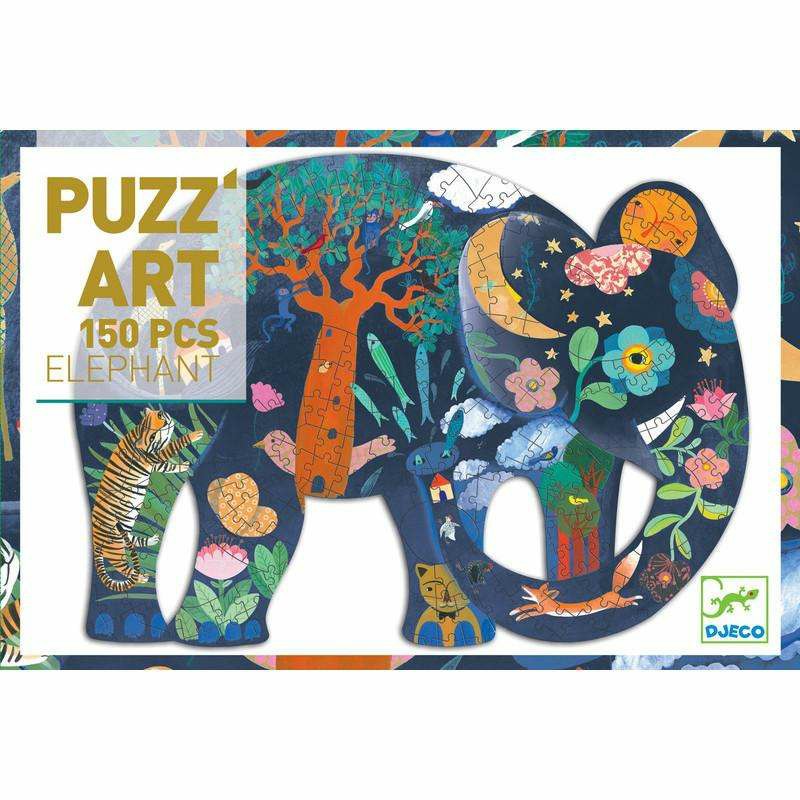 Elephant Puzzle Art By Djeco – 150-Piece Jigsaw Puzzles