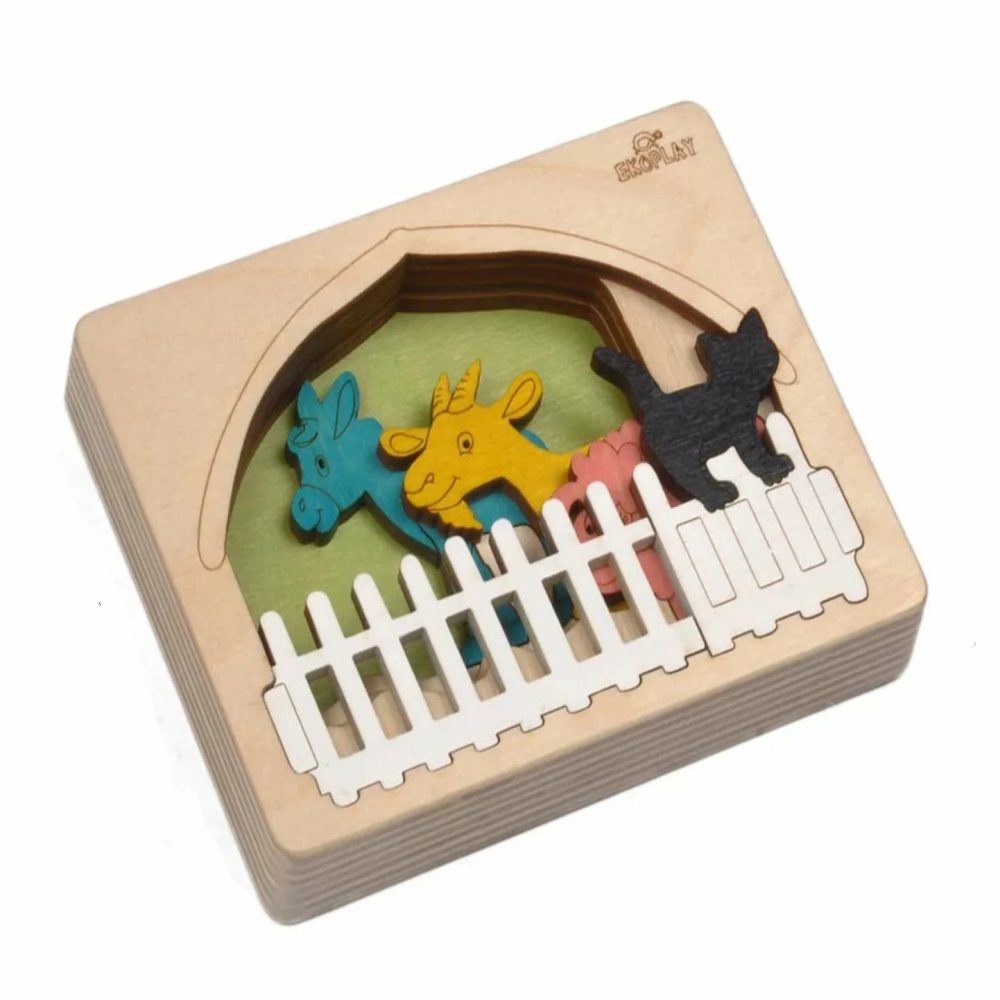 Farm Animals 3-Dimensional Layer Puzzle Wooden Puzzles