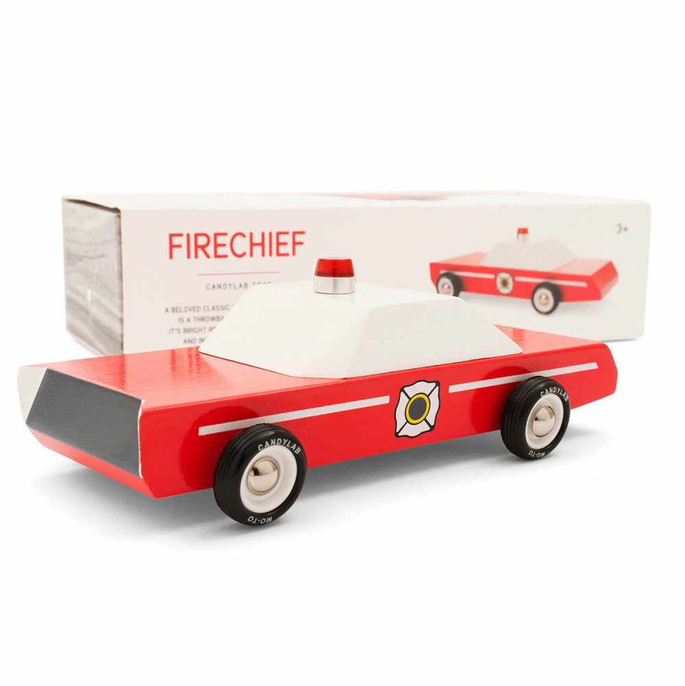 Firechief Wooden Car By Candylab Toys Pretend Play