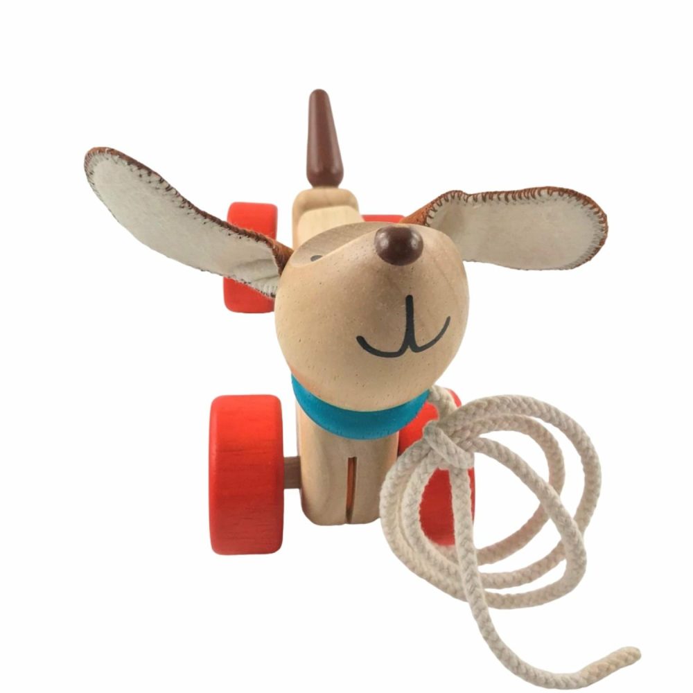 Happy Puppy Wheel Along Plantoy Wooden Toys