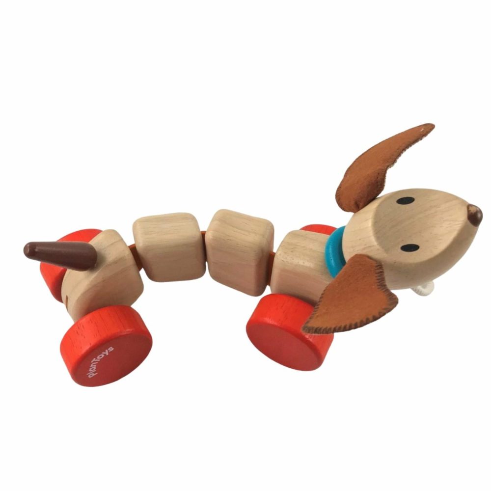 Happy Puppy Wheel Along Plantoy Wooden Toys