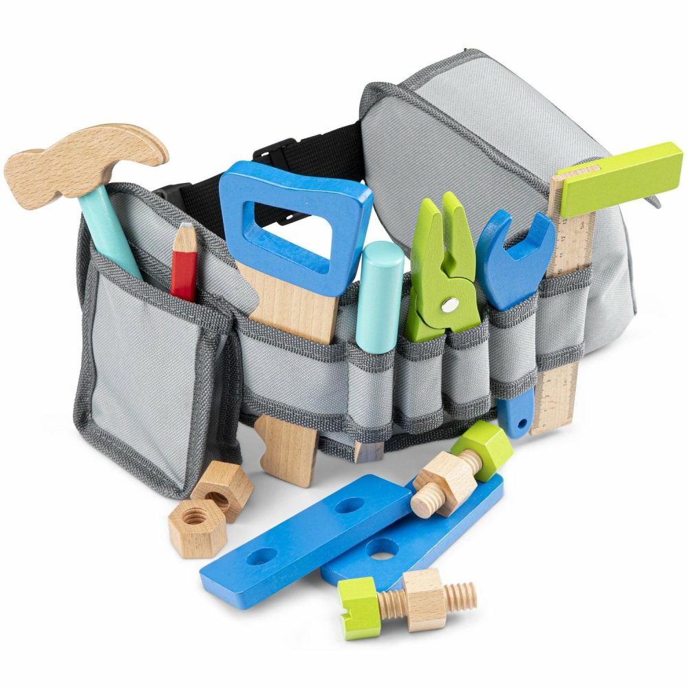 Kids Wooden Tool Belt Set Pretend Play