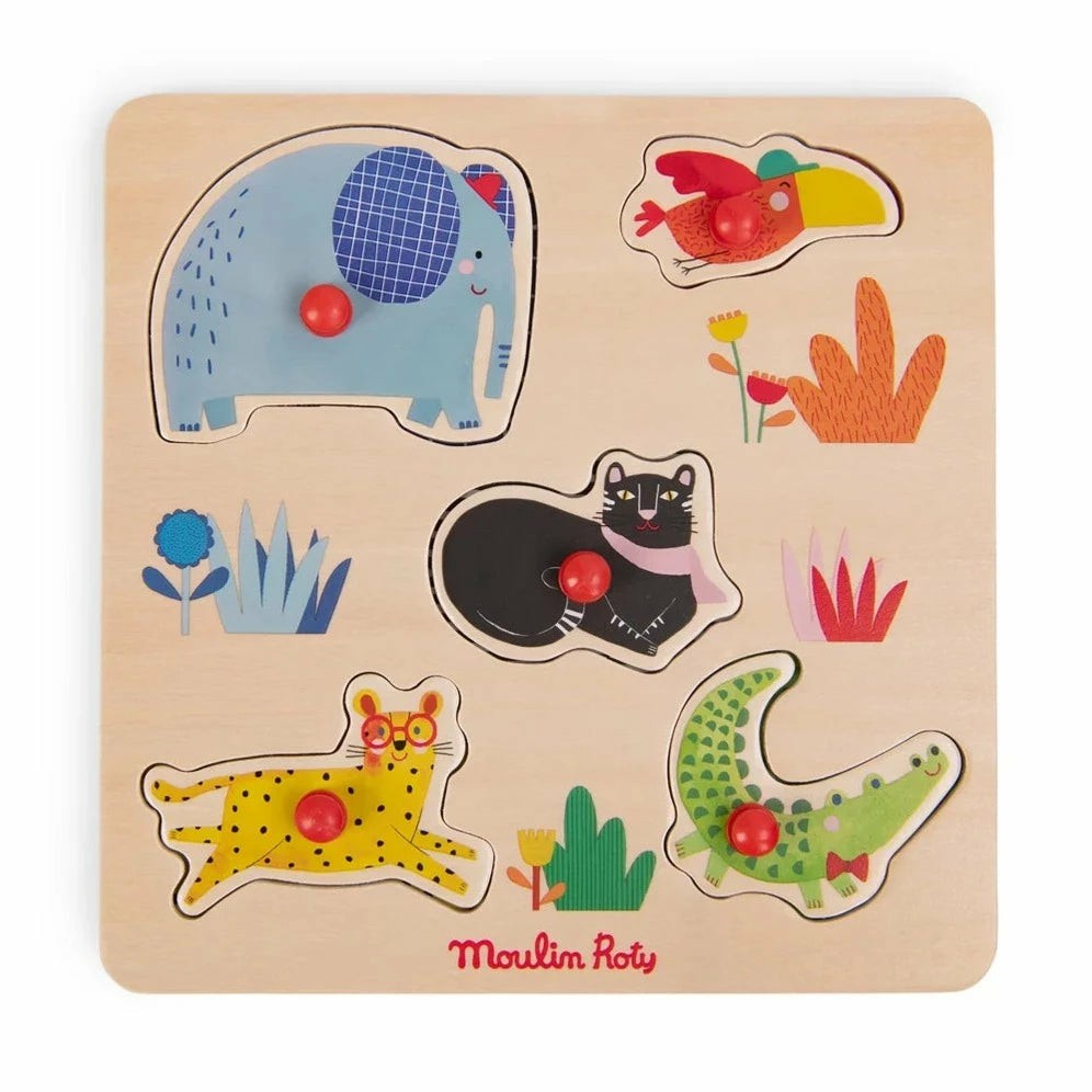 Les Toupitis Animal Peg Puzzle Developmental