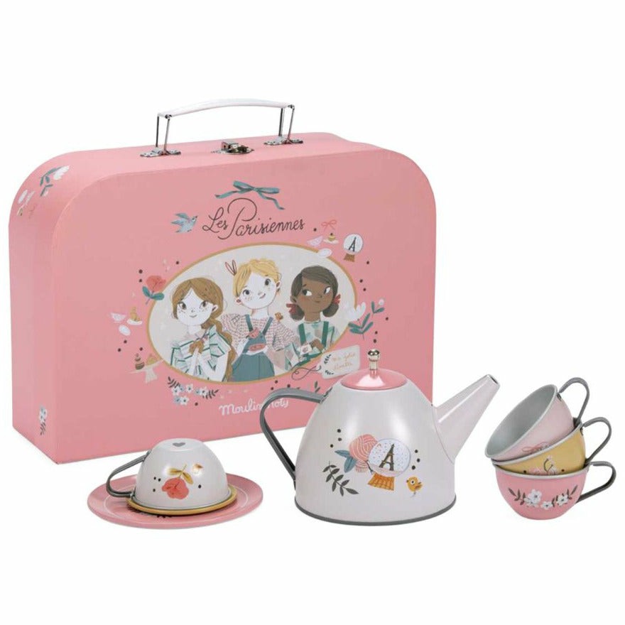 Parisiennes Tea Set In Case Pretend + Role Play