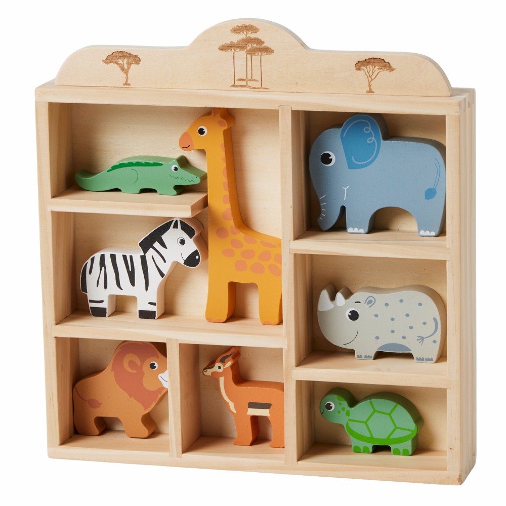 Safari Wooden Animal Set Pretend + Role Play