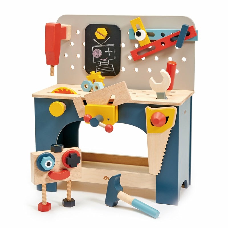 Table Top Wooden Tool Bench – Tenderleaf Toys Developmental