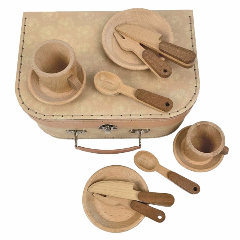 Wooden Breakfast Set In Case Pretend + Role Play