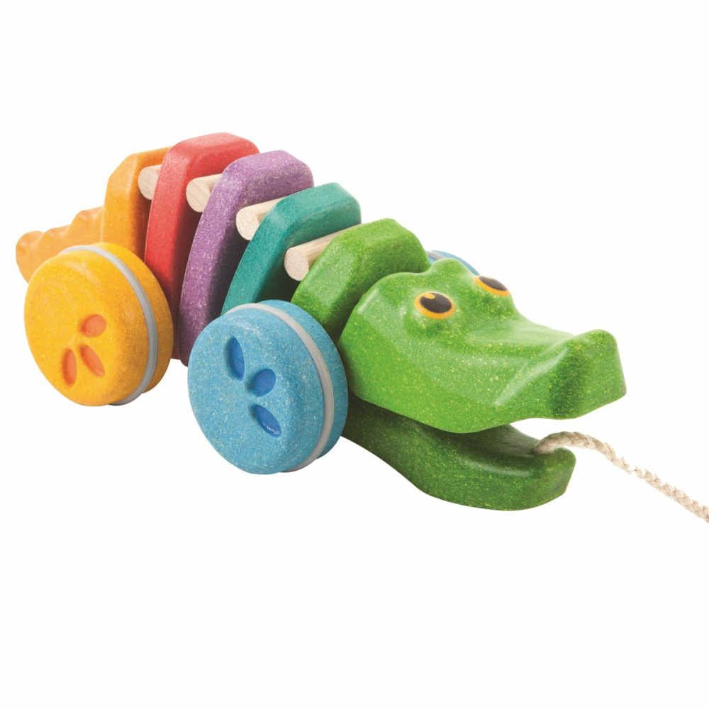 Rainbow Alligator Pull Along Plantoy Wooden Toys