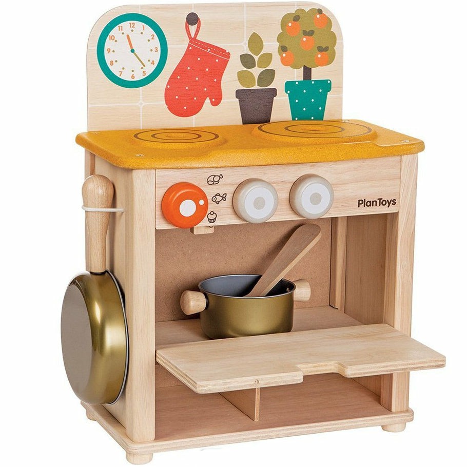 Wooden Kitchen Play Set Kitchen + Play Food